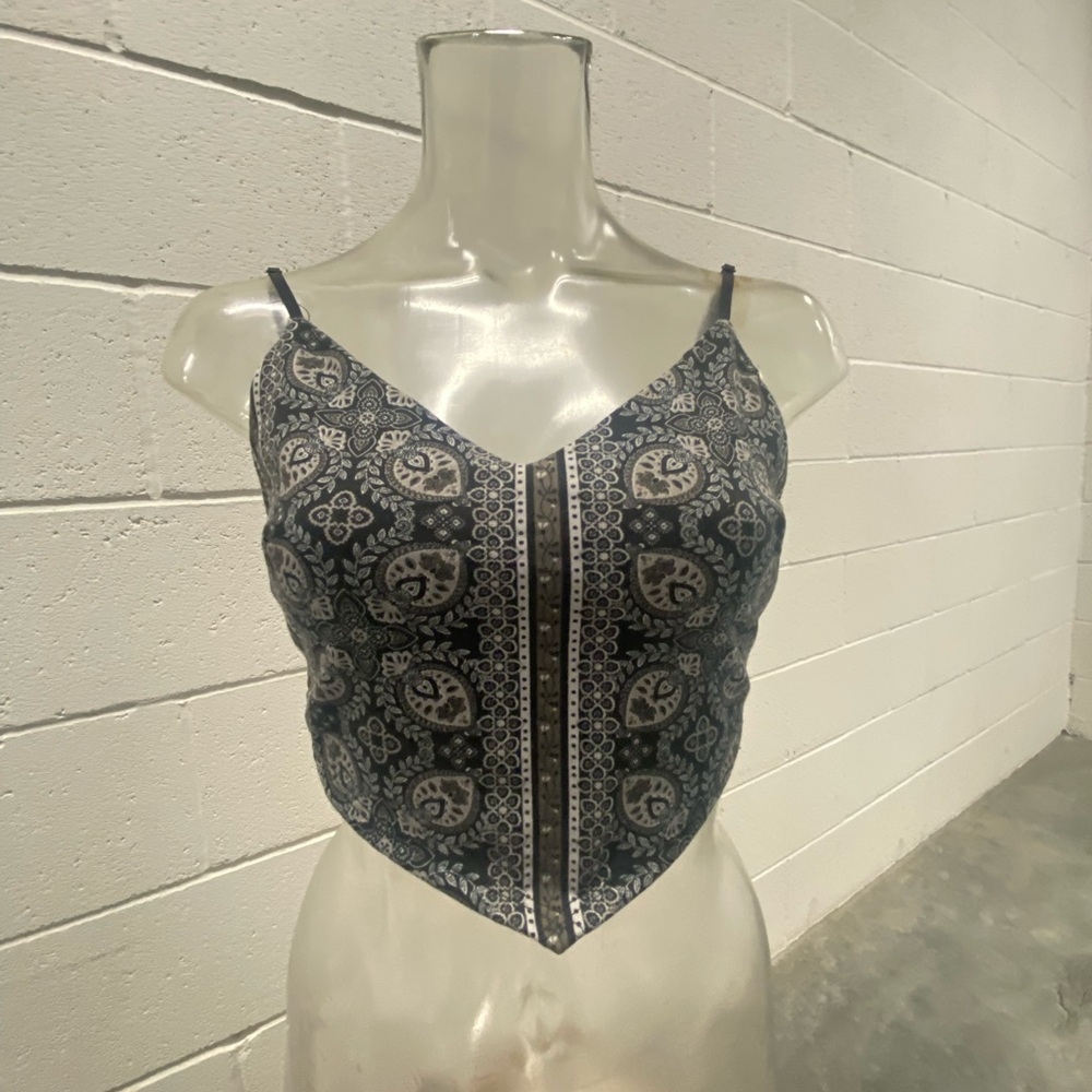 Black Asymmetrical Crop Camisole